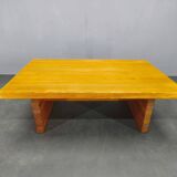 1960s Scandinavian Solid Pine Coffee Table Minimalist Design