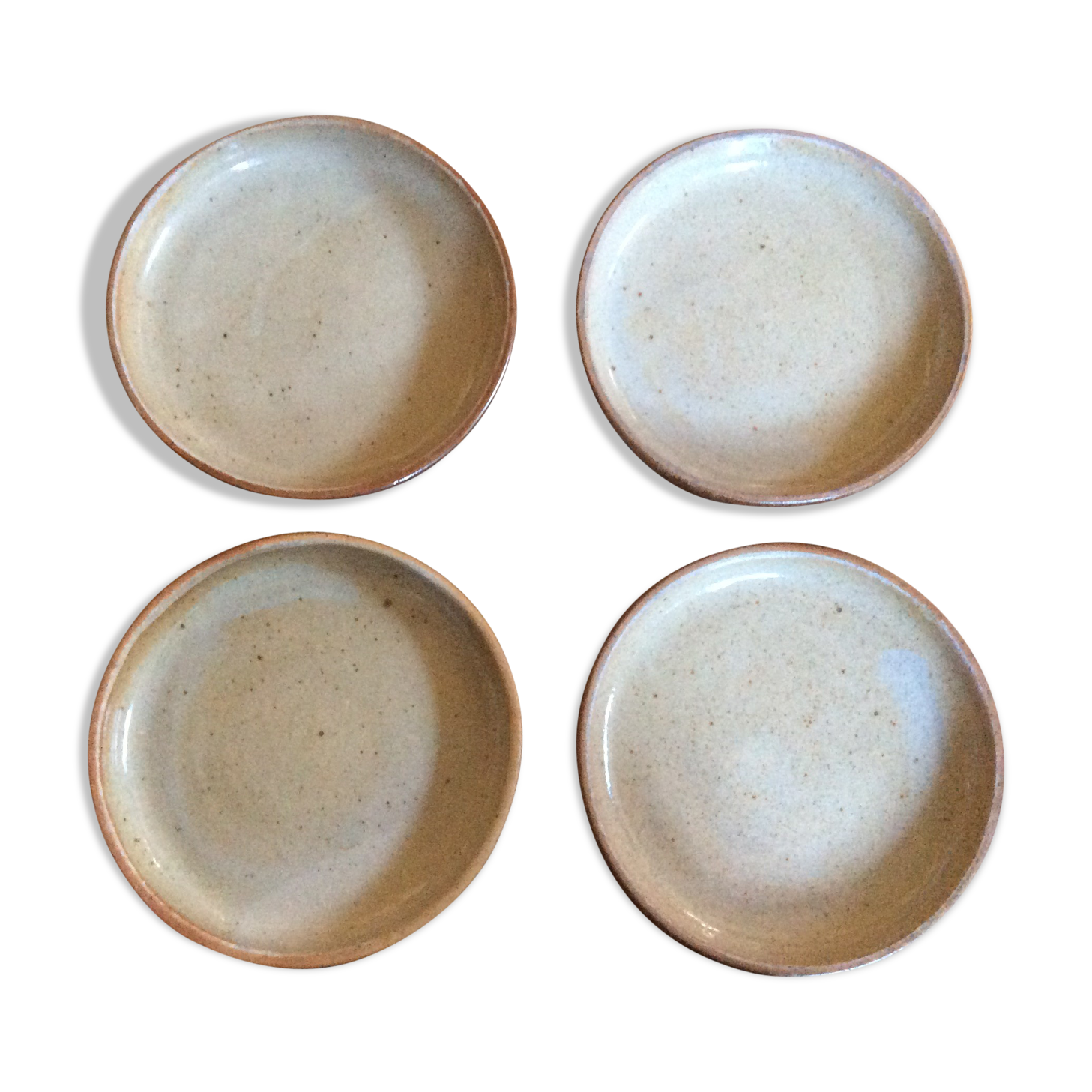 Series of 4 stoneware plates