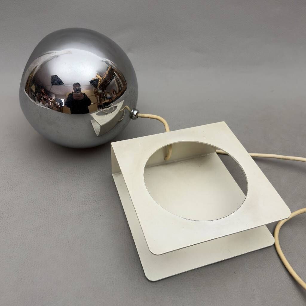 Orb Eye metal table lamp Goffredo Reggiani Space Age vintage 1970s