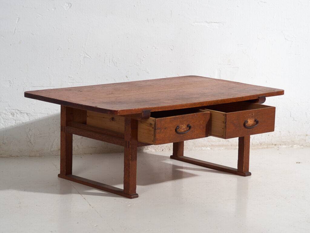 Table basse japonaise ancienne avec tiroirs – période Showa (c.1926-1970) #65