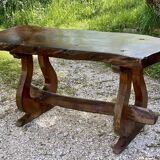 Vintage 1960s Brutalist table in walnut (trunk)