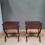 Pair of mahogany bedsides base X