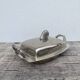 Silver metal pompom butter dish