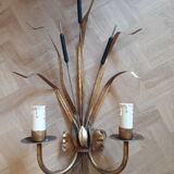Gilded plant motifs wall lamp