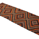 Anatolian handmade kilim rug 342 cm x 117 cm