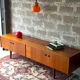 Vintage Scandinavian low sideboard in teak, 1970.