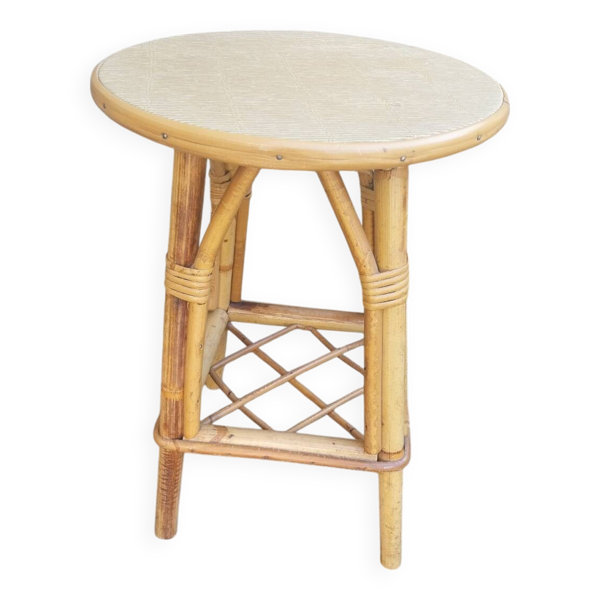 Tabouret en rotin vintage