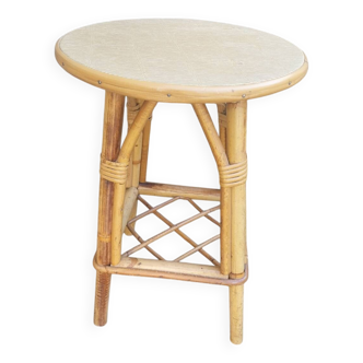 Tabouret en rotin vintage