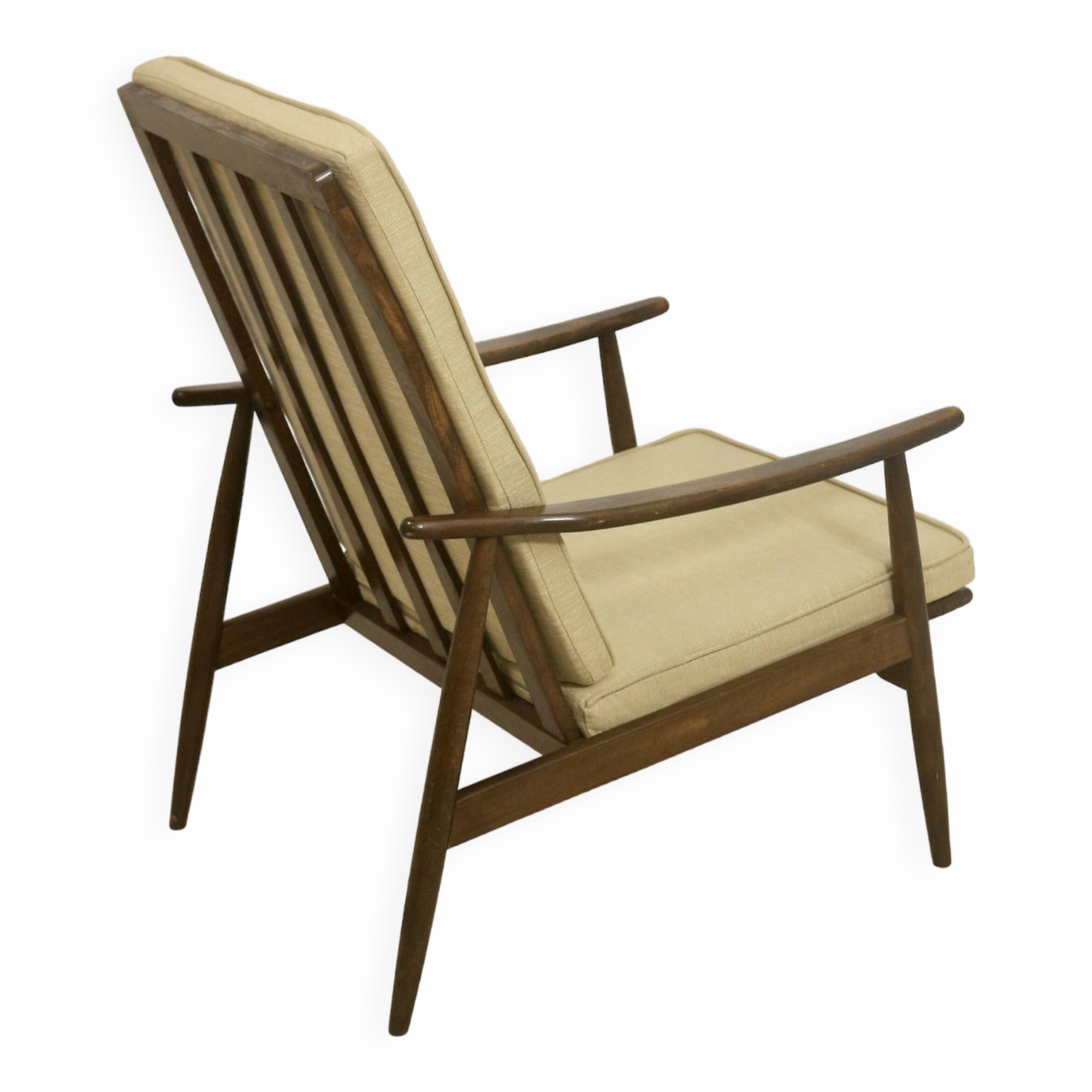 Scandinavian armchair 1960 curved armrests.