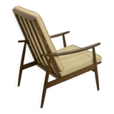 Scandinavian armchair 1960 curved armrests.