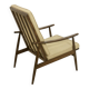 Scandinavian armchair 1960 curved armrests.