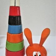 three toys wood nice snail rabbit vintage design FMF Kouvalias