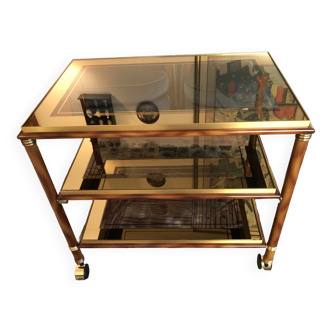 Golden glass television table