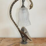 Lamp in bronze and marble
