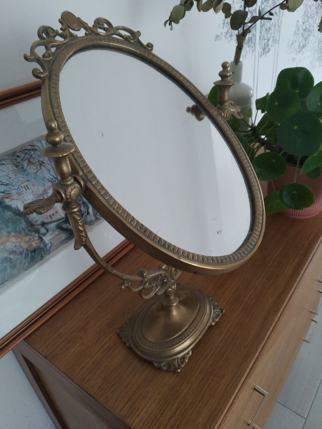 Brass psyche mirror