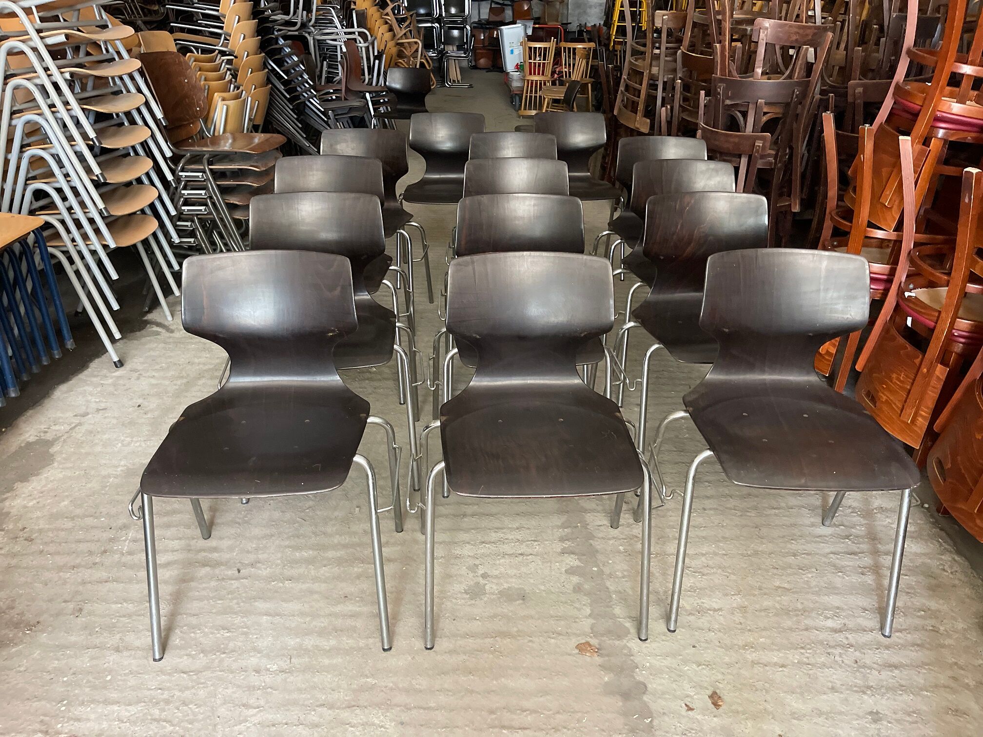 Set of 14 ebony Flötotto chairs