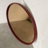 Red lacquered console and its mirror from the 80s