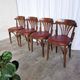 Vintage Bentwood Dining Chairs - Thonet Style - Red Faux Leather - Set of 4