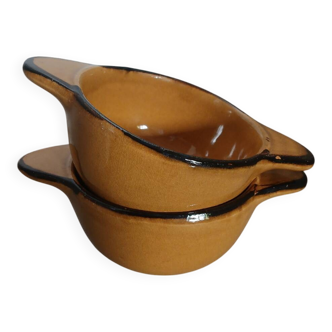 2 antique earthenware bowls