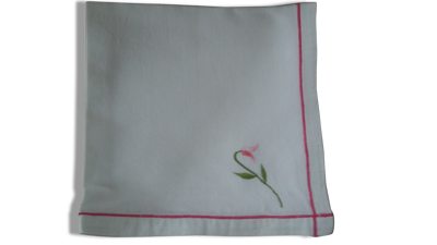 Grande nappe brodée tulipes
