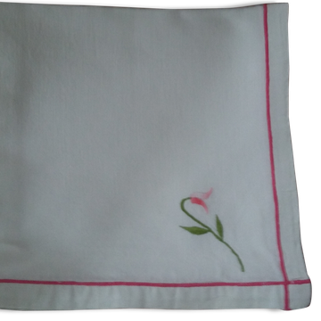 Large embroidered tablecloth with tulips