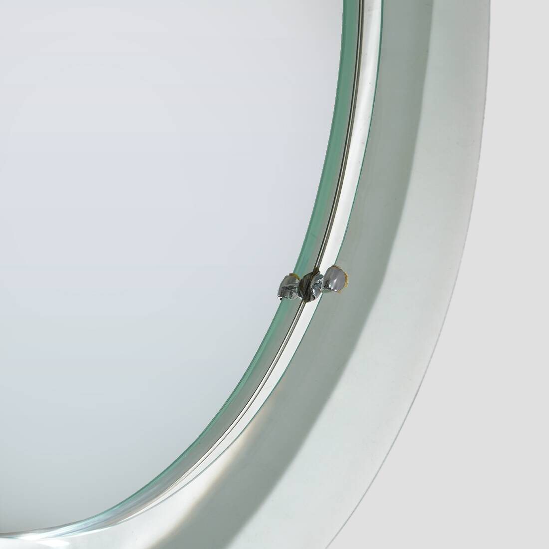 Wall mirror with curved glass frame by Metalvetro, 1970s