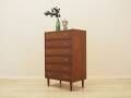 Danish teak chest of drawers with six drawers and lockable top drawer, 1960s