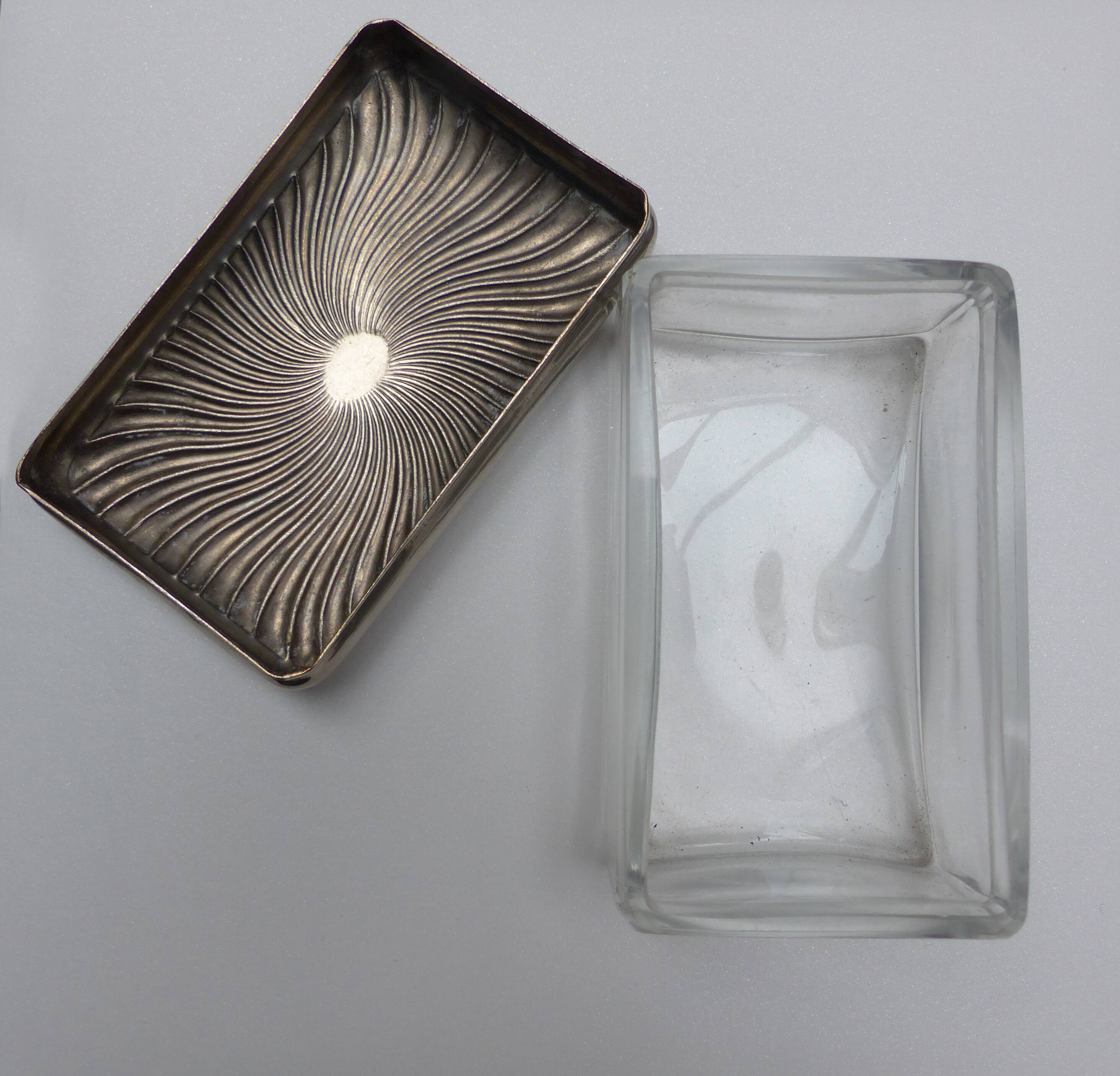 Glass and metal soap box