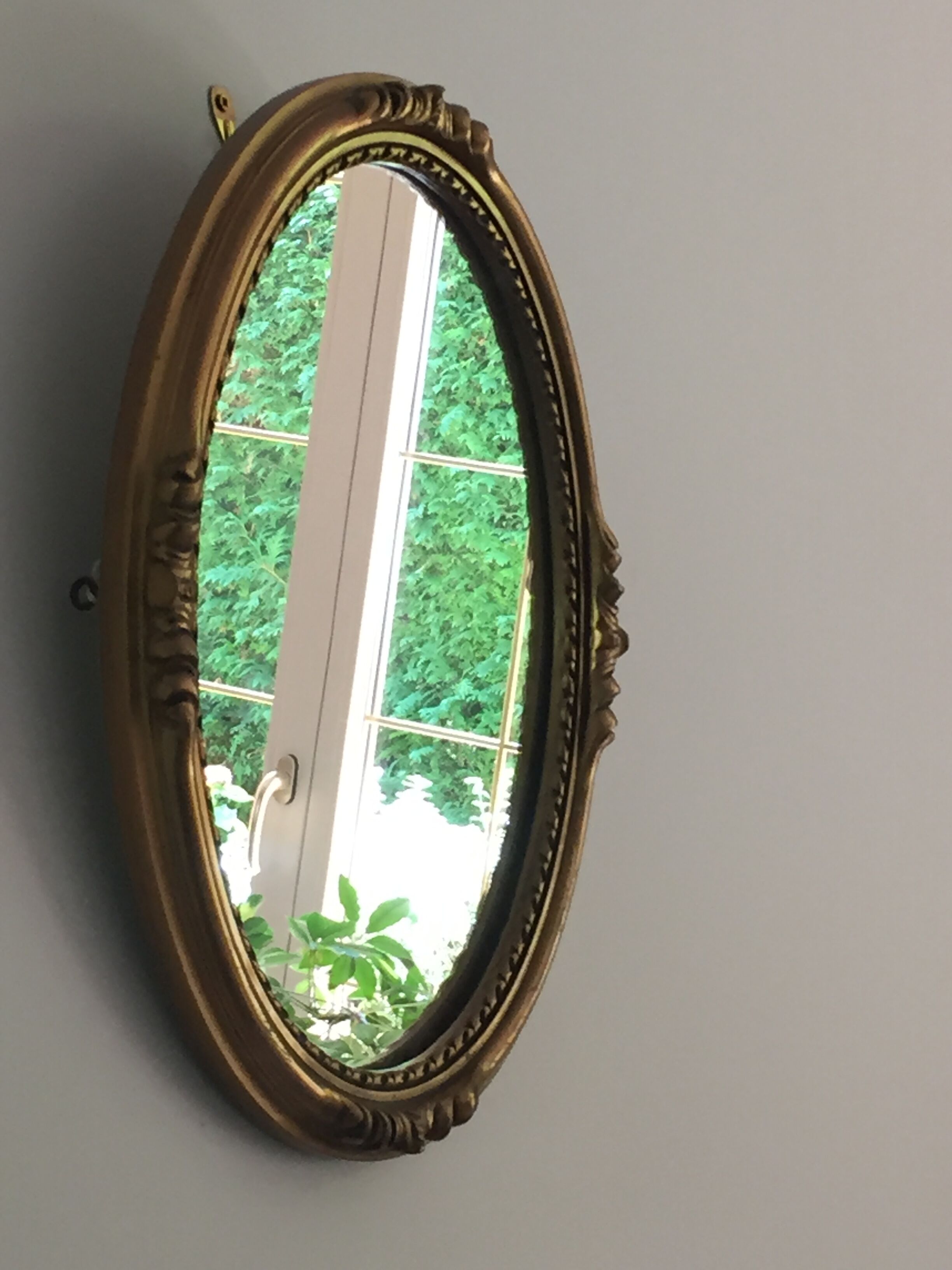 Old golden oval mirror 35x45cm