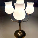 Vintage table lamp with 5 lights – frosted glass and gold metal