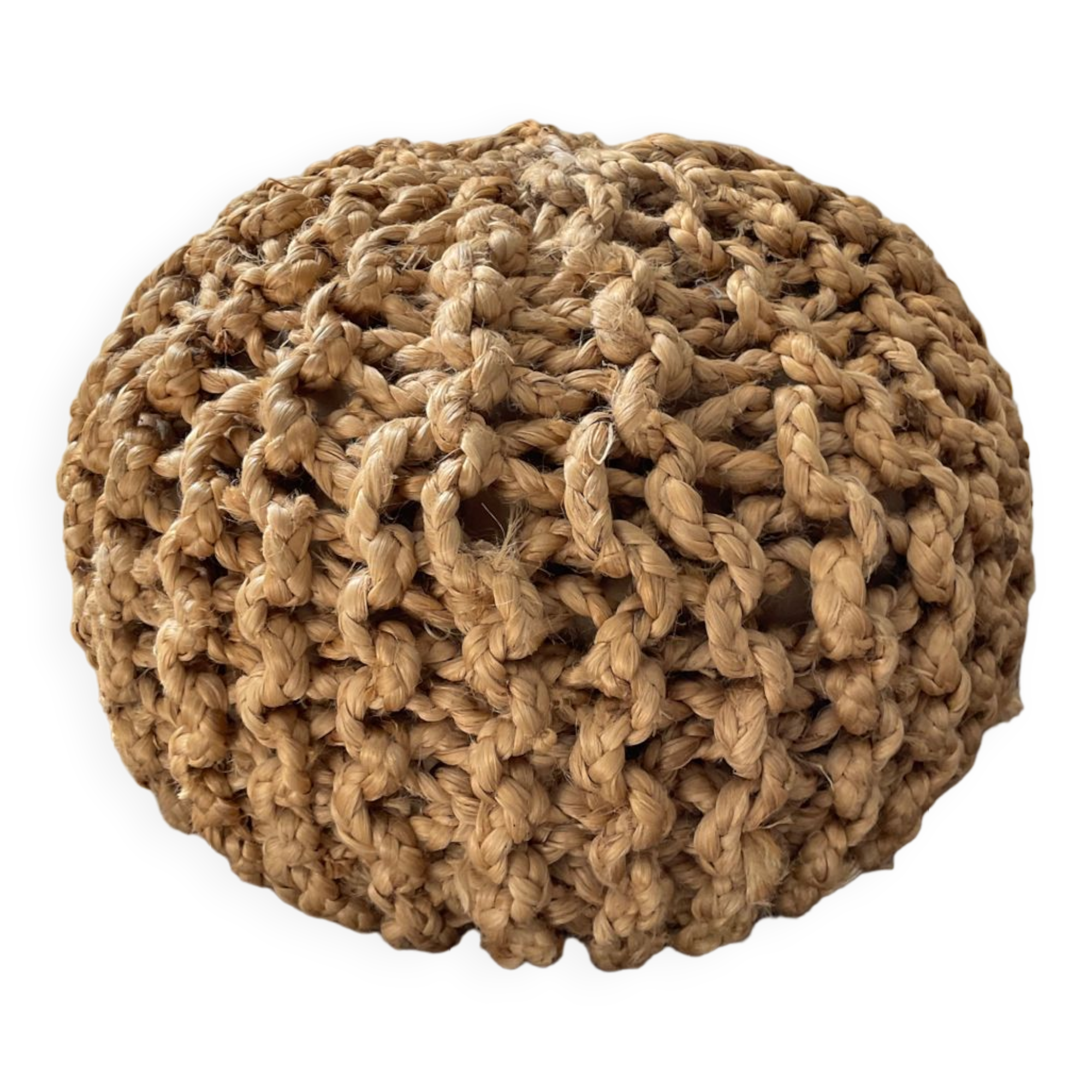 Pouf ball in braided rope