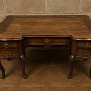 Large walnut writing desk – Louis XV style – 20th century