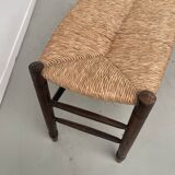 Oak and straw farm bench