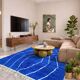 Contemporary Blue Rug - 303 x 245 cm