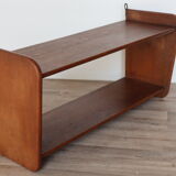 Vintage solid oak wall shelf, 1950