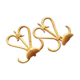 Pair vintage rattan coat holder