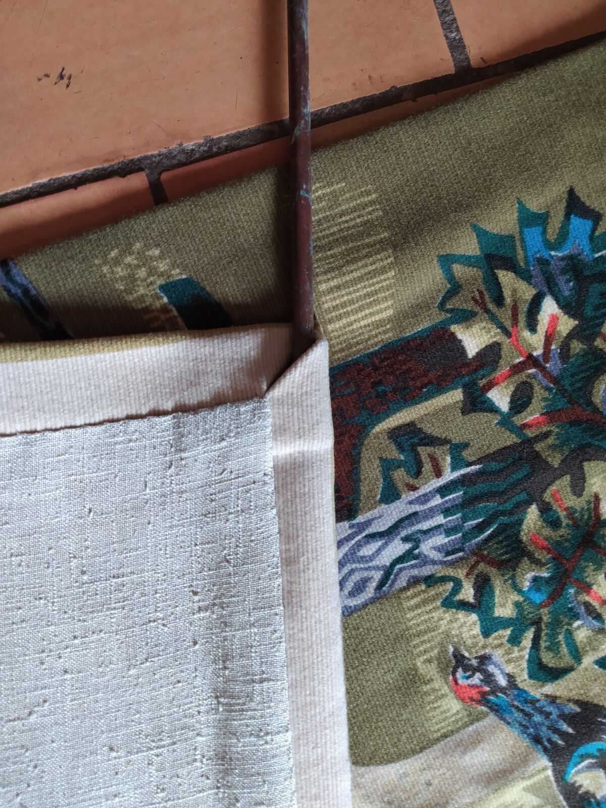 Silkscreened tapestry "The Forest" by Robert Debiève