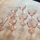 Lot de 9 coupes  à champagne vintage en rosaline