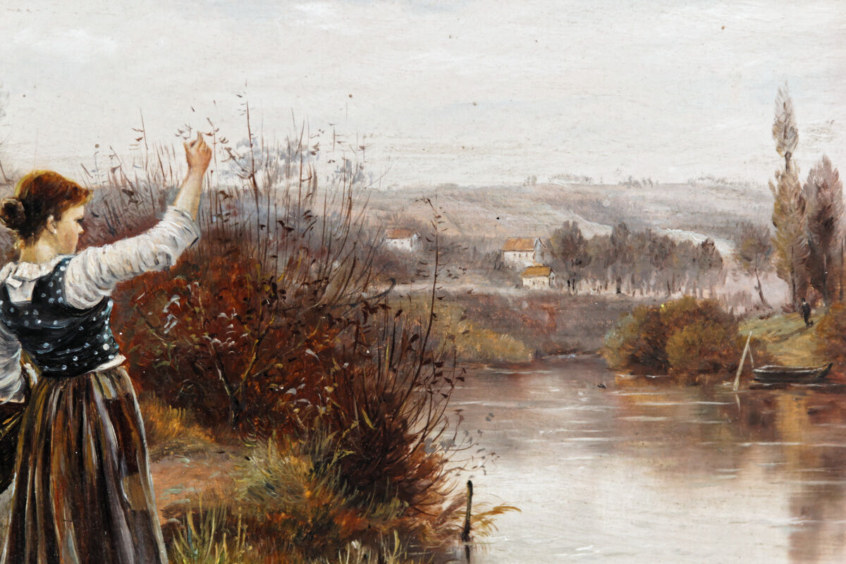 Oil on panel, nineteenth century