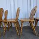 Set of 8 Vintage Tyrolean Heart Cutout Wooden Dining Chairs, Rustic Farmhou