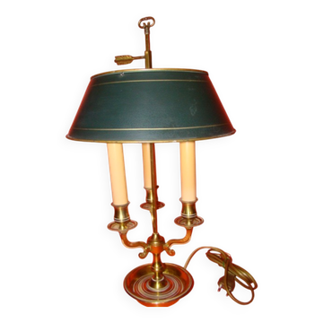 Empire-style bouillotte lamp with 3 candle holders from the 1970s.