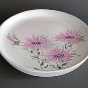 Ceramic plate with thistles by Marie-Madeleine Jolly 1950
