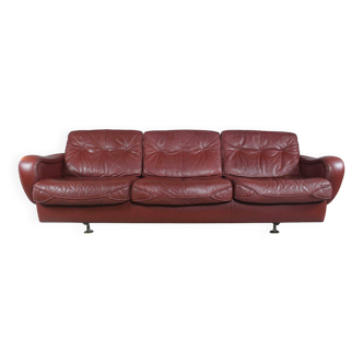 Brown Leather Sofa By Madsen & Schubell, Denmark 1970s