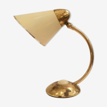 Lampe chevet laiton et métal 1950