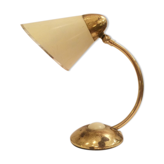 Lampe chevet laiton et métal 1950