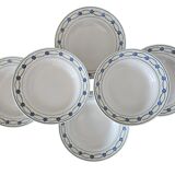 6 antique deep plates in earthenware from Saint-Amand (Nord)