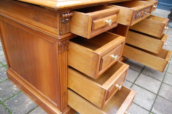 bureau a caisson napoléon III en noyer fin du 19e siécle