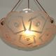 French Art Deco Stamped 1053 Pink Glass Plafonnier Hanging Light Pink Ropes