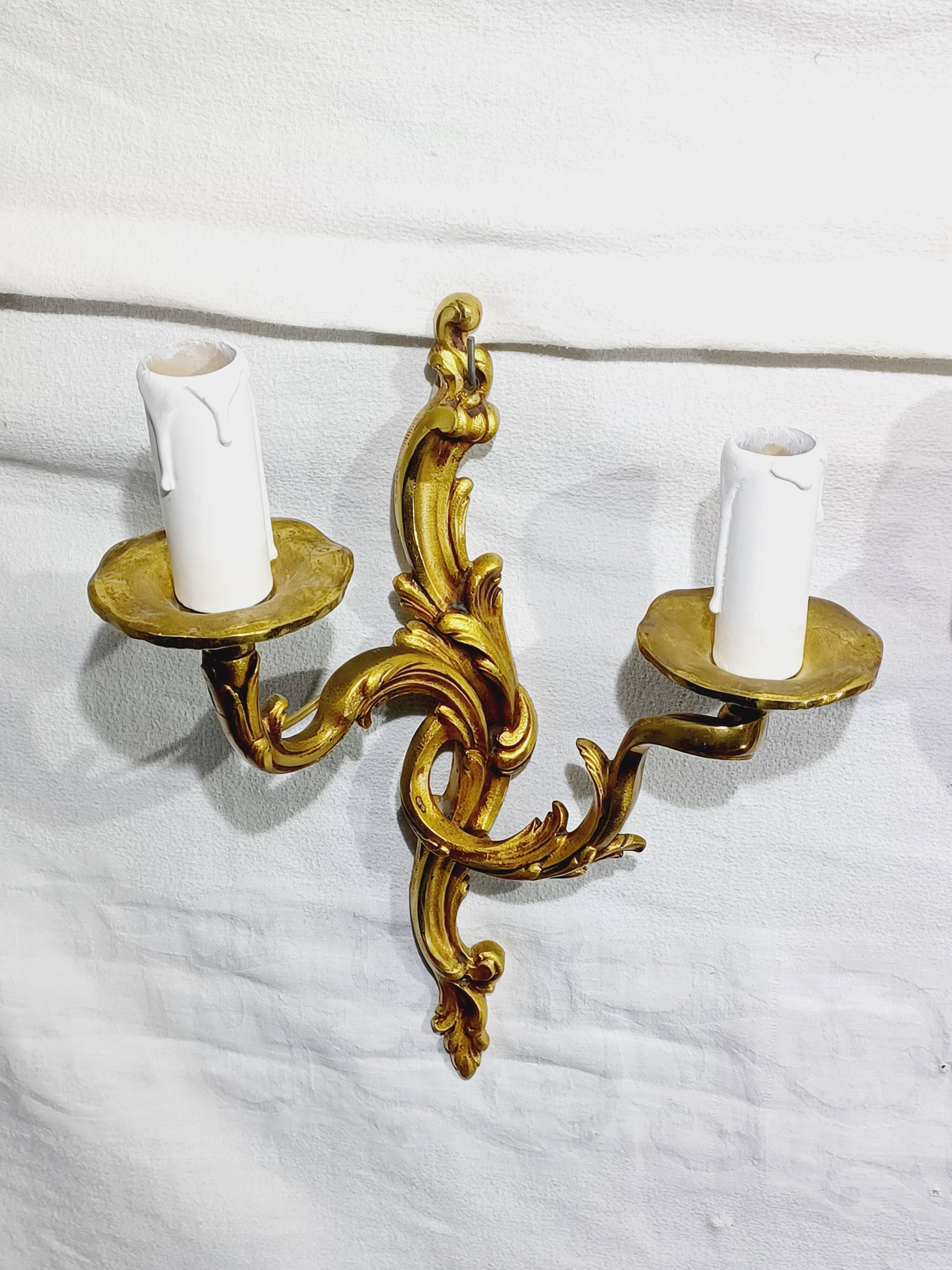 Bronze wall light triplet