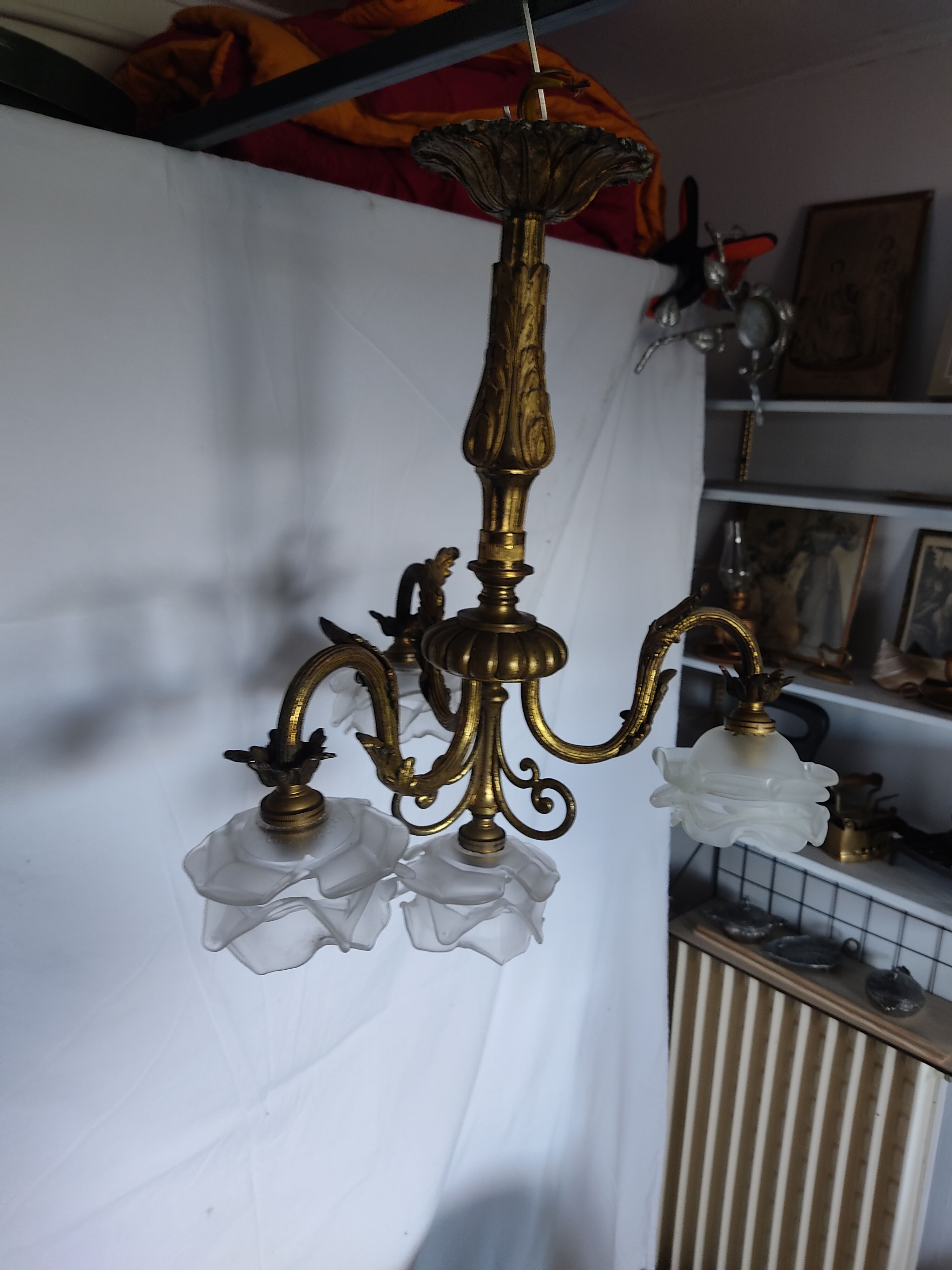 Chandelier bronze 4 lights